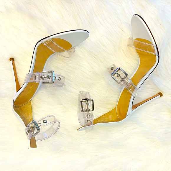 New GIANVITO ROSSI
White Leather + Clear Ankle Straps + Metal Buckles EU Size 39 - Picture 5 of 15